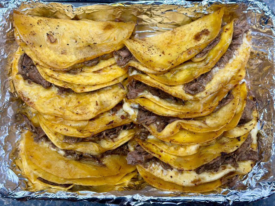 Slow cooker birria beef for cheesy birria tacos with consommé