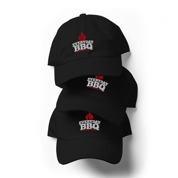 Everyday BBQ embroidered dad hat in black, front view
